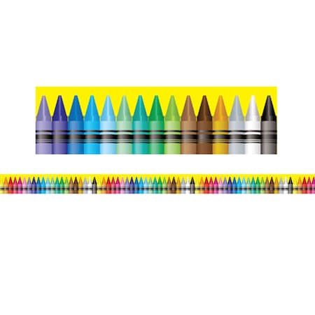 Charles Leonard Magnetic Border-Trim, Rectangle Cut, Crayon Theme, 24 Feet/Pack, PK2 28106
